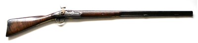 Lot 463 - A 19th Century Percussion Musket, with 84cm steel barrel, the rounded banana shape lock plate...