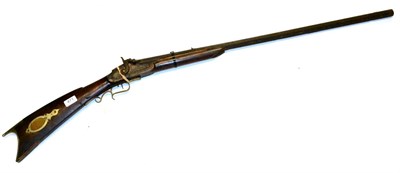 Lot 471 - A 19th Century American Percussion Plains Rifle, with 91.5cm octagonal steel barrel, the wood stock