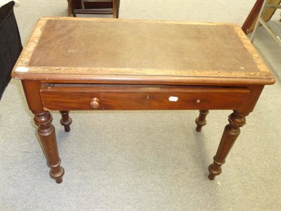 Lot 542 - A Victorian Mahogany Side Table, 3rd quarter 19th century, the rectangular top inset a leather...