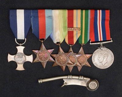 Lot 6 - A Second World War D.S.C. Naval Group of Six Medals and Part Uniform, to (Portsmouth) JX 142695...