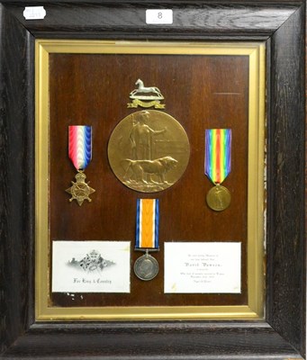 Lot 8 - A First World War Trio and Memorial Plaque, awarded to 11671 L.CPL. D.(DAVID) DAWSON....