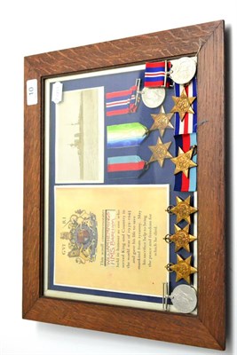 Lot 10 - A Second World War Trio, to William Hemmings of HMS Barham, comprising a 1939-45 Star, Atlantic...