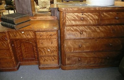 Lot 546 - A Victorian Satin Birch Straight Front Chest of Drawers, late 19th century, with two short over...