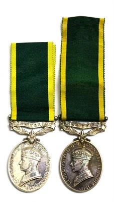 Lot 61 - Two Efficiency Medals, each with TERRITORIAL suspender bar, one awarded to 4453028...