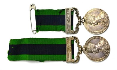 Lot 63 - Two India General Service Medals 1909, each with clasp AFGHANISTAN N.W.E. 1919, awarded to...