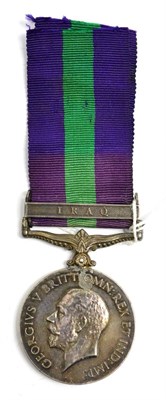 Lot 68 - A General Service Medal 1918-62, with clasp IRAQ, awarded to 85356 PTE.S.HOWSON. NORTH'D FUS.