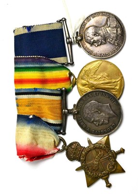 Lot 80 - A First World War Naval Long Service Group of Four Medals, awarded to K.8731, J.W.PICKERING,...