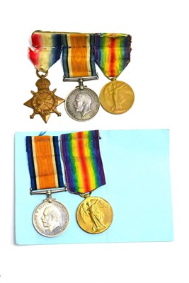 Lot 82 - A First World War Trio, awarded to 9577 PTE.F.BRADLEY, S.STAFF:R., comprising 1914-15 Star, British