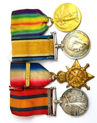 Lot 103 - A Boer War/First World War Group of Four Medals, awarded to 15907 PTE. C.H.ASHBROOK. R.A.M.C.,...