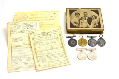 Lot 106 - A First/Second World War Group of Five Medals, awarded to 27278 PTE.A.E.HINER DURH.L.I.(2556374...