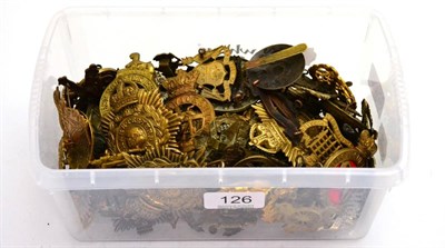 Lot 126 - A Collection of One Hundred Regimental Cap and Glengarry Badges, mostly restrikes, in brass,...