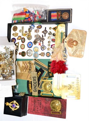 Lot 129 - A Small Quantity of Militaria, including an Army Chaplain's pinned badge, a card display of...