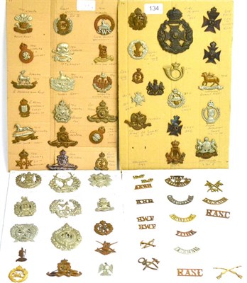 Lot 134 - A Collection of Sixty Six Military Badges, including glengarry, cap and collar badges, shoulder...