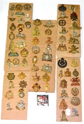 Lot 139 - A Collection of Sixty-Nine Military Cap Badges and Similar, mainly bi-metal examples, including...