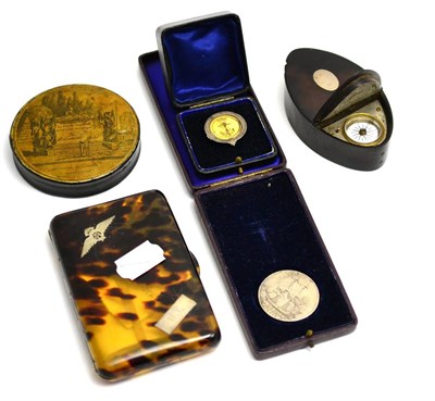 Lot 160 - Five Military-Related Collectables, comprising an early 19th century Royal Navy coat button,...