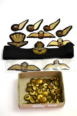 Lot 165 - A Quantity of RAF Militaria, including four embroidered cloth Pilot's wings, two Navigator's wings