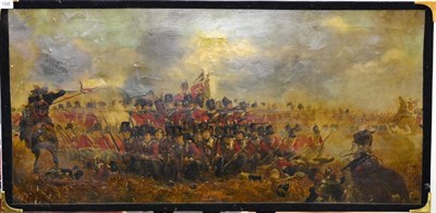 Lot 168 - After Elizabeth Thompson (Lady Butler), The 28th Regiment at Quatre Bras, colour print laid...