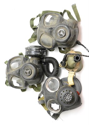 Lot 171 - A Second World War Gas Mask (Respirator), dated 1943 and with dog tag to LT CDR.T W LANCASTER;...