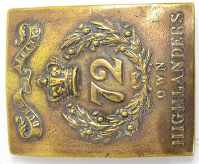 Lot 185 - A Copy of a Brass Cross Belt Plate to the 72th (Duke of Albany's Own Highlanders), with two...