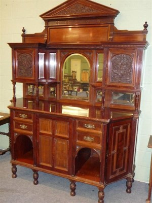 Lot 562 - A Victorian Mahogany and Walnut Mirror Back Sideboard, late 19th century, stamped Gregory & Co, 212