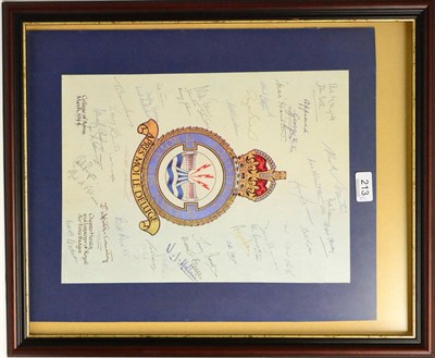 Lot 213 - ;The Dambusters;, 617 Squadron Royal Air Force, a colour reproduction of the Squadron Crest as...