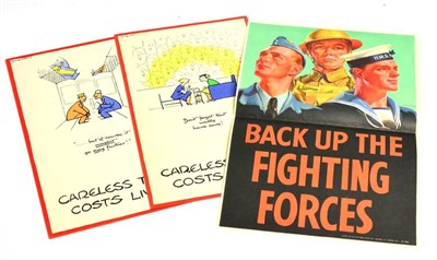 Lot 219 - A Set of Eight Second World War Propaganda Posters, after Kenneth Bird (Fougasse), ";Careless...