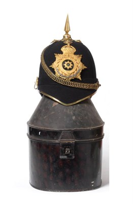 Lot 240 - An Edwardian Officer's 1878 Pattern Home Service Blue Cloth Helmet to the East Yorkshire...