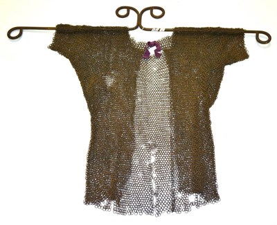 Lot 256 - A European Chain Mail Shirt, possibly 17th Century, of ";Ordinary"; riveted links, with front...