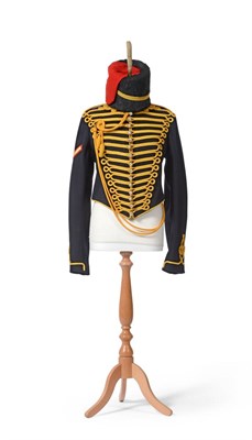 Lot 265 - A King's Troop Royal Horse Artillery Tunic, to a Lance Corporal, with yellow cord frogging, cap...