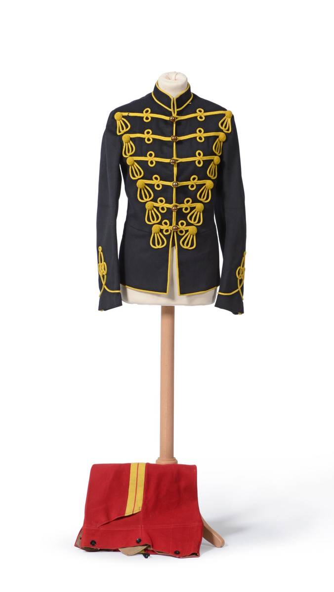 Lot 270 - A First World War Full Dress Tunic to 11th Hussars ";Cherry Pickers";, with yellow cord...