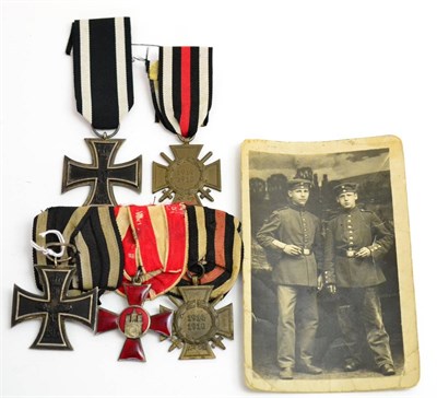 Lot 284 - A First World War German Trio, comprising Iron Cross, Second Class, Hanseatic Cross and...