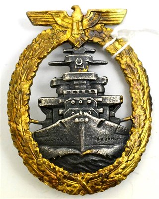 Lot 297 - A Copy of German Third Reich High Seas Fleet Fleet War Badge, the reverse with vertical sword...