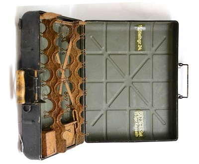 Lot 303 - A Good Example of a German Third Reich Steel Case for Stick Grenades, with waffenampt stamp and...