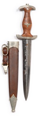 Lot 312 - A German Third Reich SA Dagger, the unsigned blade etched Alles fur Deutschland, the nickel...