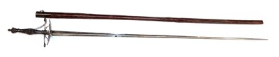 Lot 335 - A Georgian Naval Officer's Dress Sword, the 80.5cm triangular section fullered steel blade engraved