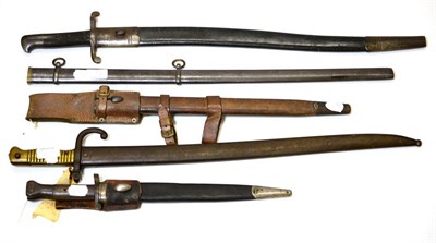 Lot 338 - Three Bayonets, comprising a French Sabre-Baionnette Mle.66, British Lee-Enfield Pattern 1888...