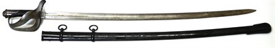 Lot 344 - An Italian 1860 Pattern Cavalry Sword, the slightly curved, single edge German blade, stamped S...