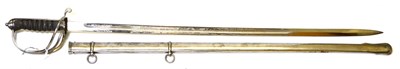 Lot 345 - A George V 1850 Pattern Royal Artillery Officer's Sword, the etched, single edge blade,...