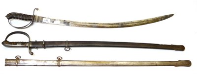 Lot 361 - A 19th Century Sabre, the Indian curved single edge blade with single fuller, the European...