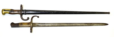 Lot 364 - A French Epee Baionnette Mle.74, No.80673, with scabbard and a Turkish bayonet, M1887, by Alexander