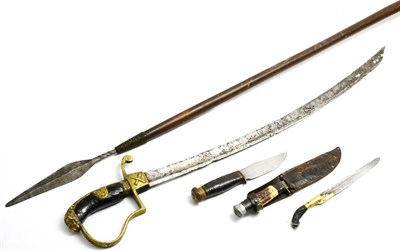 Lot 366 - A Late 19th Century Prussian Cavalry Sword, the curved, single edge blade, length 61.5 cm (very...