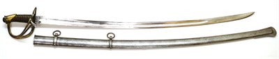 Lot 372 - An American 1860 Pattern Cavalry Sabre, with plain 89.5cm single edge fullered steel blade,...