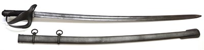 Lot 373 - A German Heavy Cavalry Sword, the plain 88.5cm single edge fullered steel blade stamped S&K to...