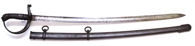 Lot 374 - An Austrian 1845 Pattern Heavy Cavalry Sword, the plain 84cm single edge fullered steel blade...