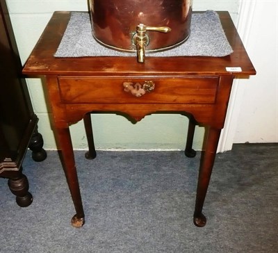 Lot 581 - An 18th Century Fruitwood Side Table, the single frieze drawer above a shaped apron, raised on...