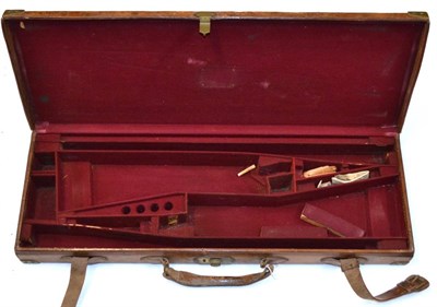 Lot 406 - A Brass-Bound Stitched Leather Double Shotgun Case, the lid initialled ";G"; (for the Rt. Hon:...