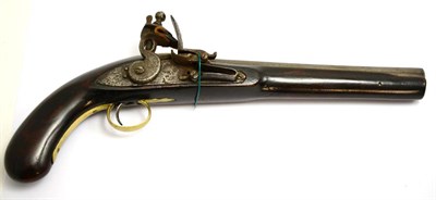 Lot 434 - An East India Company Flintlock Pistol, with 23.5cm octagonal steel barrel, the lockplate...