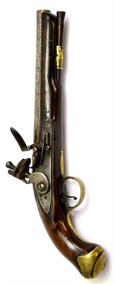 Lot 435 - An Early 19th Century Flintlock Light Dragoon Pistol, the 23cm steel barrel with Ordnance view...