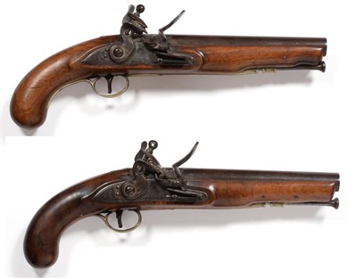 Lot 446 - A Pair of 19th Century Flintlock Pistols, by Woolley Sargant & Fairfax, each with a 22.5 cm...