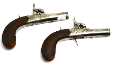 Lot 450 - A Pair of 19th Century Percussion Cap Pocket Pistols by Claborough, Lincoln, each with a 4.5 cm...